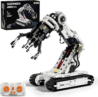 DOLIVE Technical Tracked Robot Arm, STEM Building Block Set for Kids Ages 8-14, Remote Control and App Controlled Mechanical 