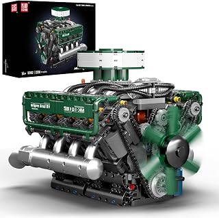 Mould King 10182 V8 Engine Model Kit - Build Your Own V8 Tank Engine Building Block with Battery Box, DIY Collectable 8-Cylin