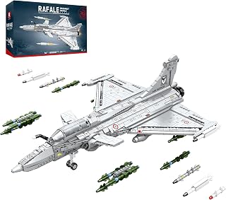 Reobrix Rafale-Inspired Fighter Jet Building Set for Adults, 2099-Piece 1:18 Military Aircraft Model Kit, Large Collectible A