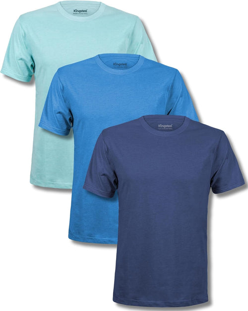 Men's Cotton Blend Classic Fit Tee - Tagless Crew Neck, Lightweight and Shrink Resistant for Everyday Wear - Small