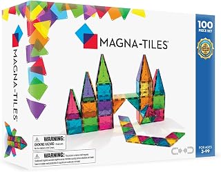 MAGNA-TILES Classic 100-Piece Magnetic Construction Set, The Original Magnetic Building Brand