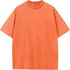 Unisex Cotton Oversized Tee - Loose Wash Solid Basic Top, Short Sleeve Crew Neck for Casual Everyday Layering - Large (3