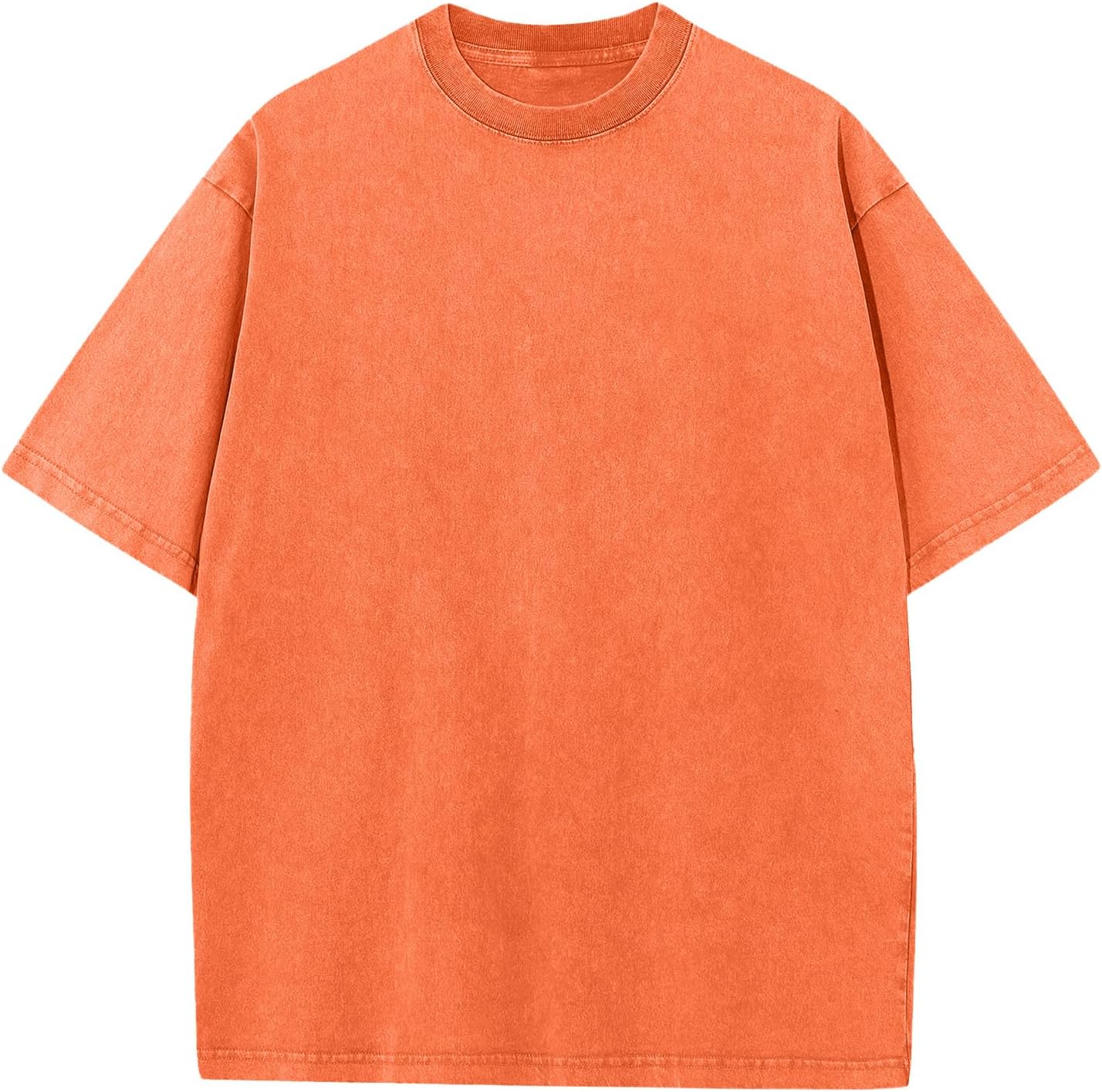 Unisex Cotton Oversized Tee - Loose Wash Solid Basic Top, Short Sleeve Crew Neck for Casual Everyday Layering - Large (3