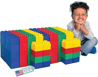 BiggoBlocks Big Blocks for Kids Ages 4-8, Indoor & Outdoor Blocks for Kids Jumbo Games, Large Building Blocks (96 PC) Standar