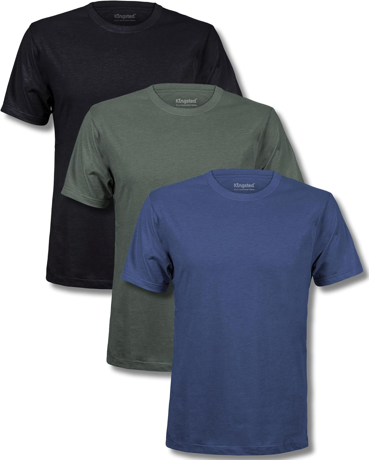 Men's Cotton Blend Classic Fit Tee - Tagless Crew Neck, Lightweight and Shrink Resistant for Everyday Wear - Small