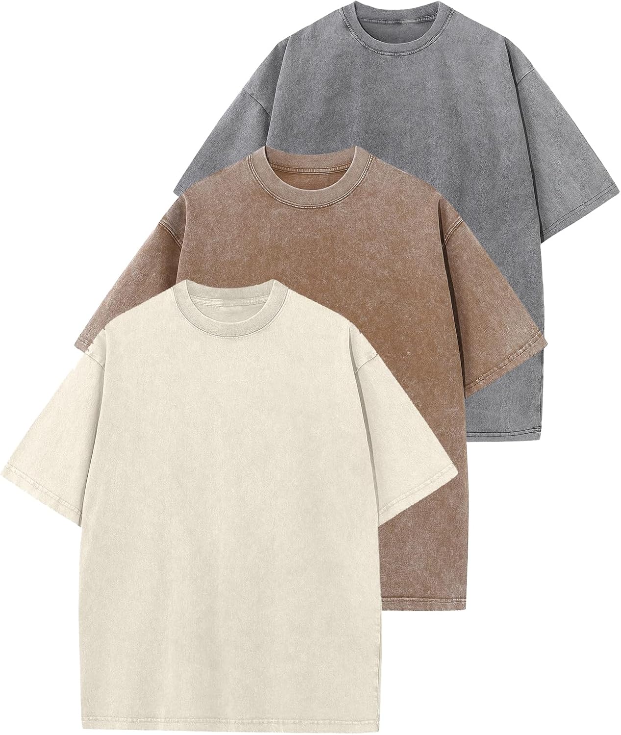 Unisex Washed Cotton Oversized Tee - Loose Baggy Fit, Short Sleeve Vintage Streetwear Top for Daily Layering - Small