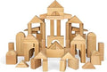 Standard Unit Building Blocks for Toddlers with Storage Tray (64 Pcs) Sanded Wood Blocks for Children, Original STEAM, and ST