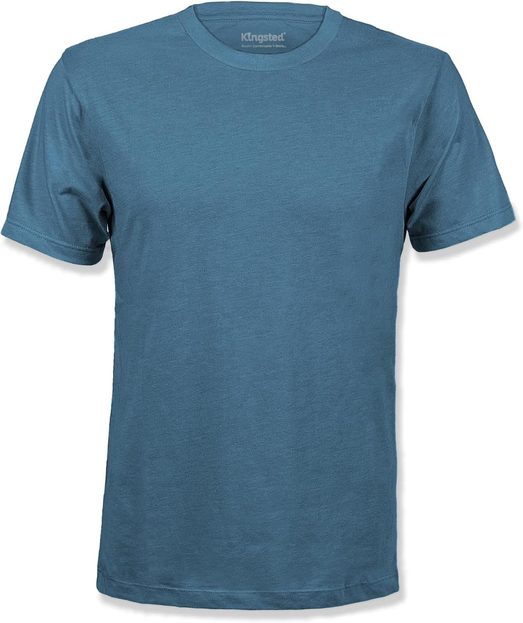 Men's Cotton Blend Classic Fit Tee - Tagless Crew Neck, Lightweight and Shrink Resistant for Everyday Wear - Medium