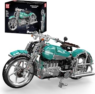 Mould King 23004 American Cruiser Motorcycle Building Set, MOC Classic Motorbike Model Kit for Display, Collectible Gift for 