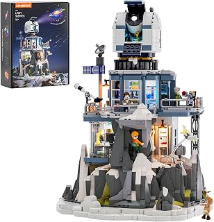 Lumibricks Alpine Observatory Lighting Building-Bricks Set with The Galaxy Projector, 2437 Pcs Space Themed Room Decor for As
