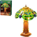 PANTASY Vintage Stained Glass Table Lamp Building Set with LED Light
