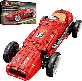 Reobrix F1 Retro Racing Car Building Set for Adults, Classic 1:8 Formula 1 Car Model Kit 11038, Collectible Model F1 Cars Kit