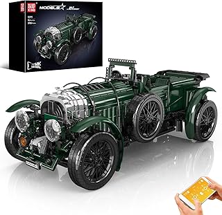Mould King 13191 Classic Cars Building Blocks Sets, MOC Scale Model Kit with Engine Battery and Motors Vintage Car Model, Col