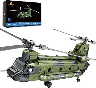 JMBricklayer CH-47 Chinook Helicopter Building Set, Military Cargo Helicopter Model Kit for Adults & Teens, Realistic Aircraf