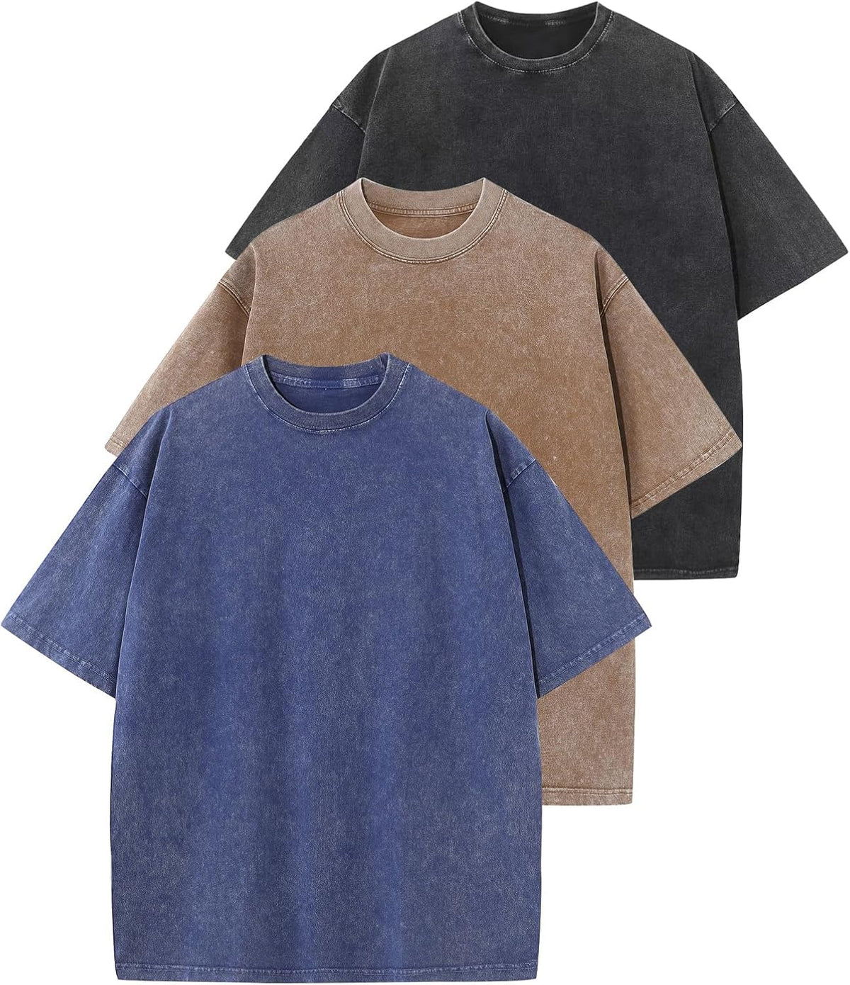 Unisex Washed Cotton Oversized Tee - Loose Baggy Fit, Short Sleeve Vintage Streetwear Top for Daily Layering - Small