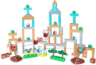 ROLOSO Angry Birds Toys Playsets Build N’ Launch Construction Brick Assembly Building Blocks Sets Pig City Strike 2 Takedown 