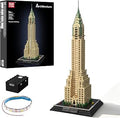 Mould King 22036 Building Set - 2265+ Piece LED Light Up Skyscraper Model Kit for Adults, 64.5cm Tall Art Deco Building, Ages