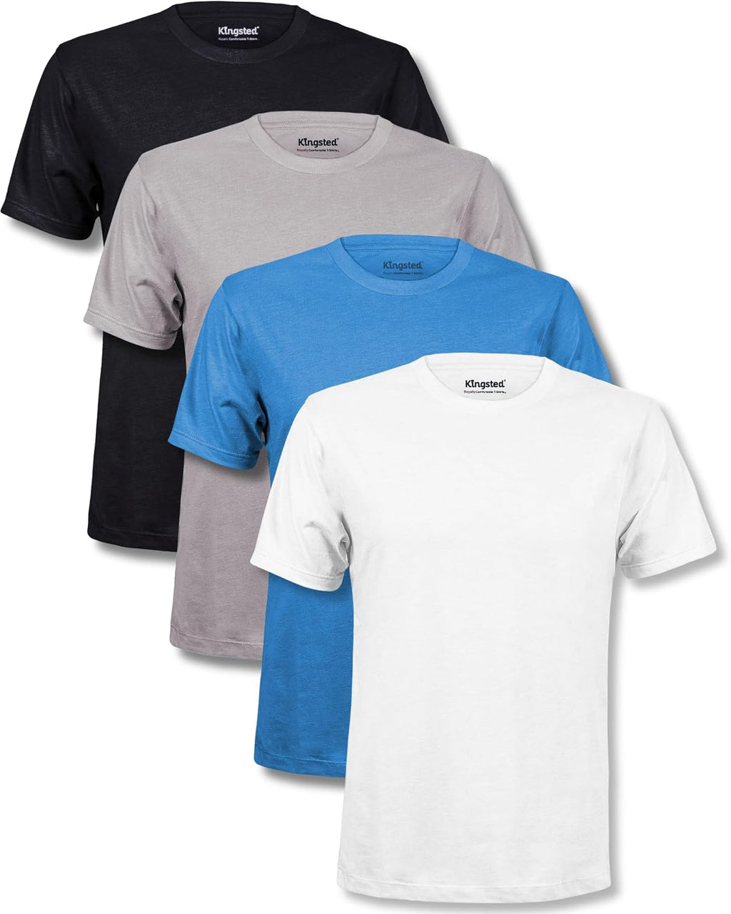 Men's Cotton Blend Classic Fit Tee - Tagless Crew Neck, Lightweight and Shrink Resistant for Everyday Wear - Small