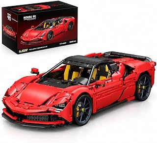 1:8 Scale Supercar Building Set for Adults, Designed by LOX, ROSSO 90
