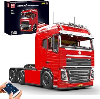 Mould King 19015 Technology Mobile Pneumatic Truck Building Blocks Kit, Trailer Locomotive Building Blocks Set with Motor 2.4