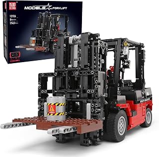 Mould King 13106 Forklift Truck Building Block Kit, MOC Remote Control Heavy-Duty Shelf Lifted Truck Model Toy, Gift Toys for