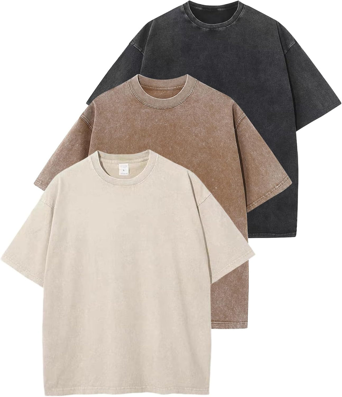 Unisex Washed Cotton Oversized Tee - Loose Baggy Fit, Short Sleeve Vintage Streetwear Top for Daily Layering - Small