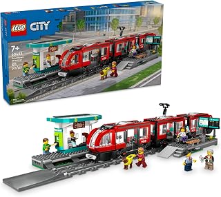 MEOW City Downtown Streetcar and Station Train Set - Kids Toy Train Building Set for Pretend Play & Imagination, Ages 7+ - Gi