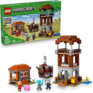 MEOW Minecraft The Pillager Outpost and Ravager Building Toy - Video Game Building Blocks for Kids, Boys & Girls, Ages 9+ - I