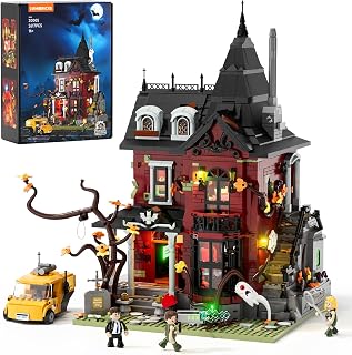 Lumibricks Halloween Haunted Mansion Lighting Building Bricks Set, 2617 Pcs