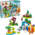 MEOW DUPLO Town 3 in 1 Wild Animal Families Building Toy Playset - Preschool Learning and Educational Toy for Toddlers, Boys 