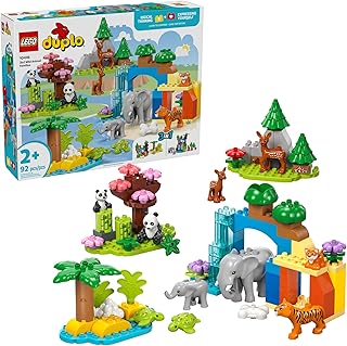 MEOW DUPLO Town 3 in 1 Wild Animal Families Building Toy Playset - Preschool Learning and Educational Toy for Toddlers, Boys 
