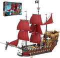Reobrix Pirate Ship Building Set for Adults 66010, 2776PCS Large Red Sail Pirate Ship Model Kit, 34.6 in Collectible Sailing 