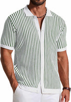 Men's Striped Knit Button-Down Shirt, additional view 2