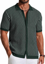Men's Striped Knit Button-Down Shirt, additional view 5