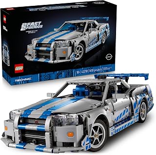 Technic 2 Fast 2 Furious Nissan Skyline GT-R (R34) Car - DIY Kit and Building Set for Adults - Collectible Model Street Racer