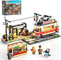 Lumibricks Heritage Tram and Station Lighting Building-Bricks Set - 1274 Pcs City Streetcar Modular Collection Old Town Downt