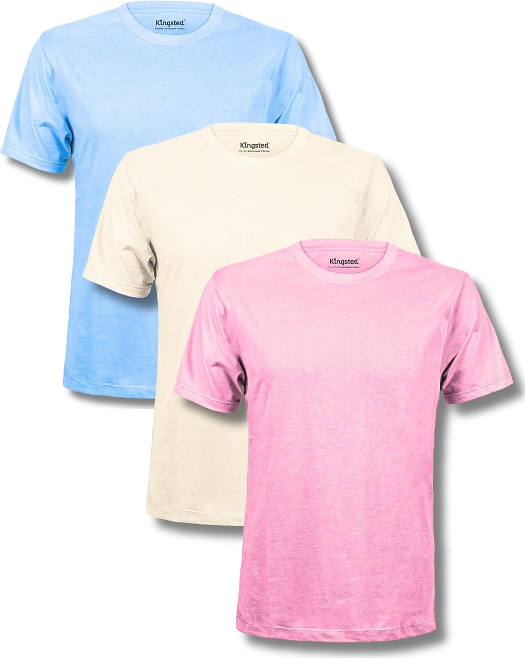 Men's Cotton Blend Classic Fit Tee - Tagless Crew Neck, Lightweight and Shrink Resistant for Everyday Wear - Large