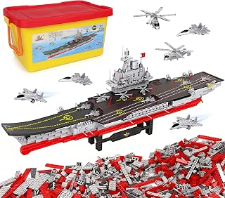 2234 Pieces Military Ship Aircraft Carrier Building Set, 38x8.5x12.5 Inch