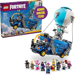 MEOW Fortnite Battle Bus Building Toy - Collectible Fortnite Toy for Kids, Boys & Girls, Ages 10+ - Pretend Play Set with 9 M