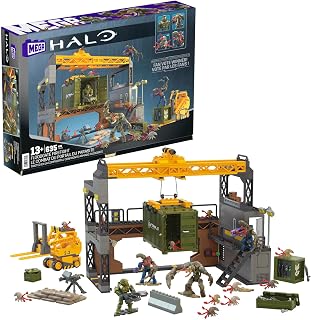 MEGA Halo Infinite Toys Building Set for Kids, Floodgate Firefight with 634 Pieces, 4 Poseable Micro Action Figures and Acces