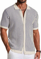 Men's Striped Knit Button-Down Shirt, additional view 6