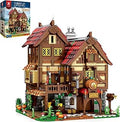 Reobrix Medieval Tavern Building Set, European Century Bistro Kit 66018