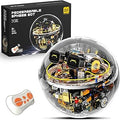 UNCLE BRICK Transparent Spherical Robot Building Block Set,Stem Toys for Ages 8-13,Programmable Remote-Controlled Powered,LED