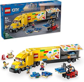 MEOW City Yellow Delivery Truck Toy - Semi Truck Building Toy for Boys & Girls, Ages 8+ Years - Gift for Birthdays - Pretend 