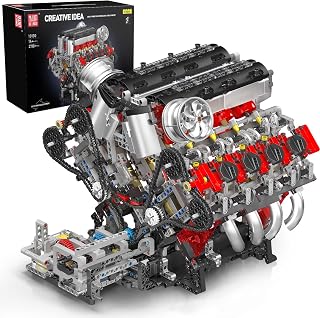 Mould King 10130 Technology Car Building Block, Motorized F488 V8 Engine Building Block (2718 Parts), Assembly Technical Supe