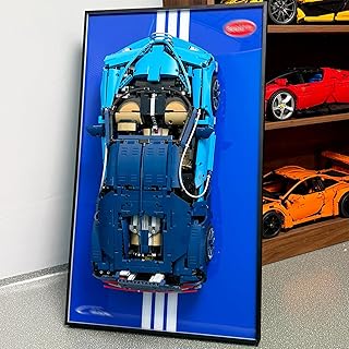 WETCEAOM Display Wallboard Compatible with Lego Technic Chiron 42083 Race Car Display, Wall Frame Compatible with Lego Car Wa