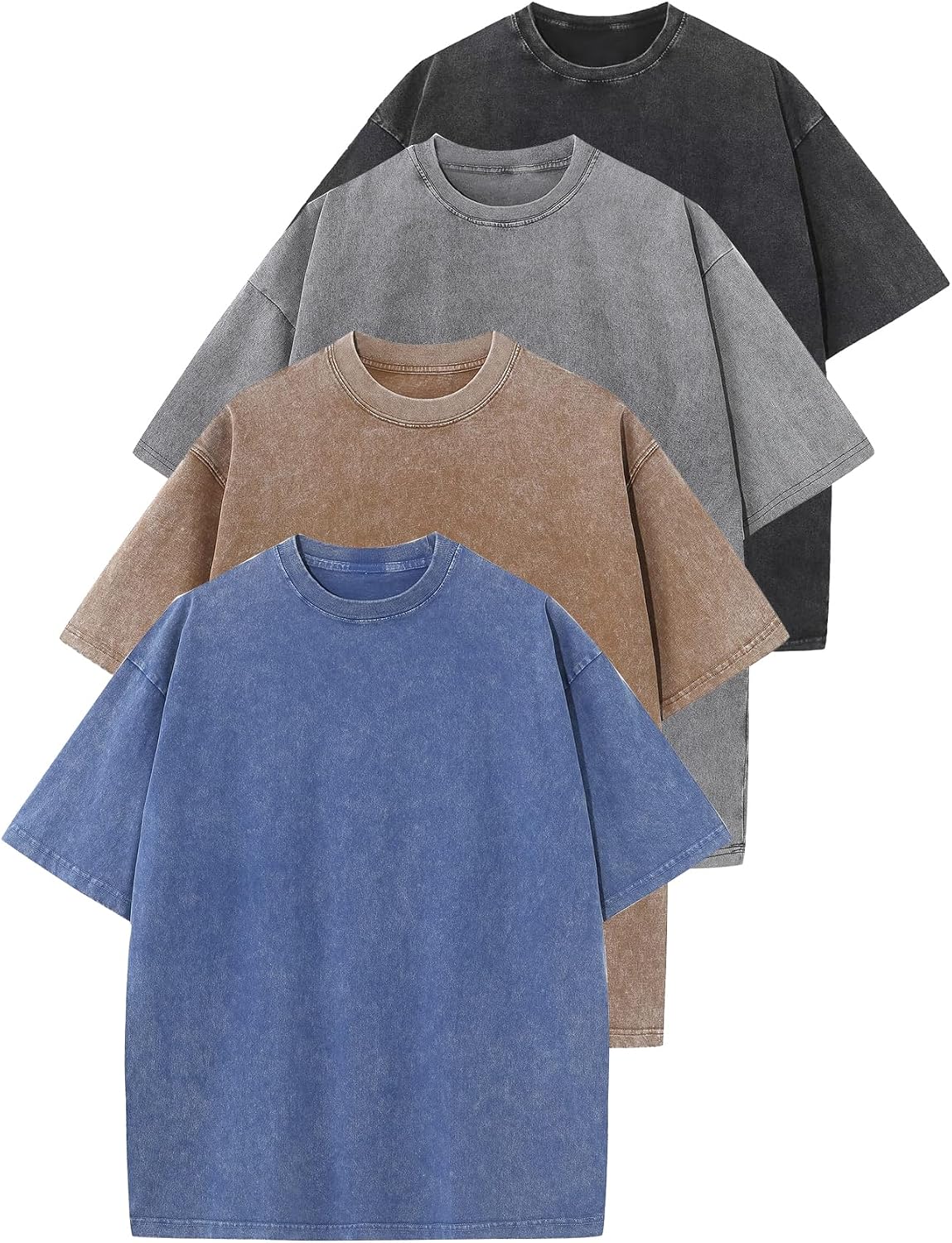 Unisex Washed Cotton Oversized Tee - Loose Baggy Fit, Short Sleeve Vintage Streetwear Top for Daily Layering - Medium