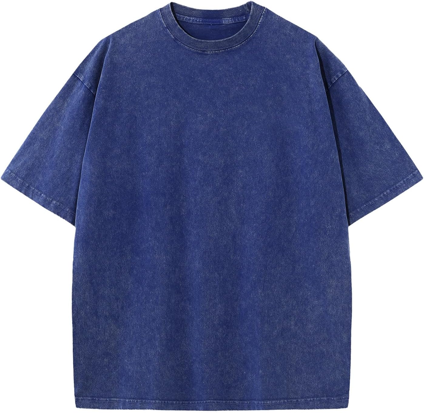Unisex Cotton Oversized Tee - Loose Wash Solid Basic Top, Short Sleeve Crew Neck for Casual Everyday Layering - Medium