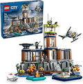 MEOW City Police Prison Island Building Set, Birthday Gift for Boys and Girls Ages 7 Plus, Imaginative Play, Helicopter Toy, 