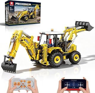 Reobrix RC Backhoe Loader Building Block Sets for Adults 2231PCS